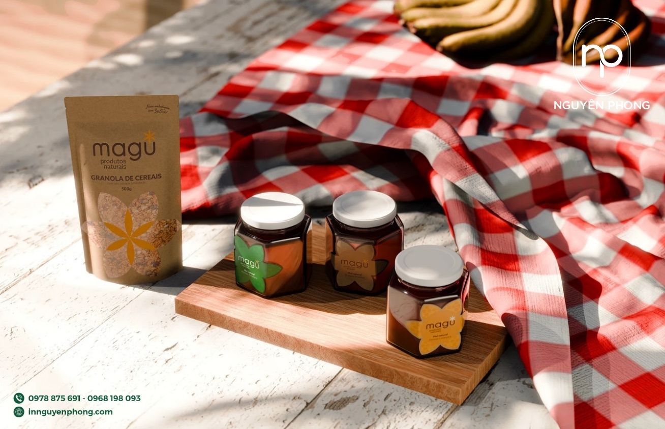 Mẫu logo ngũ cốc in trên tem nhãn